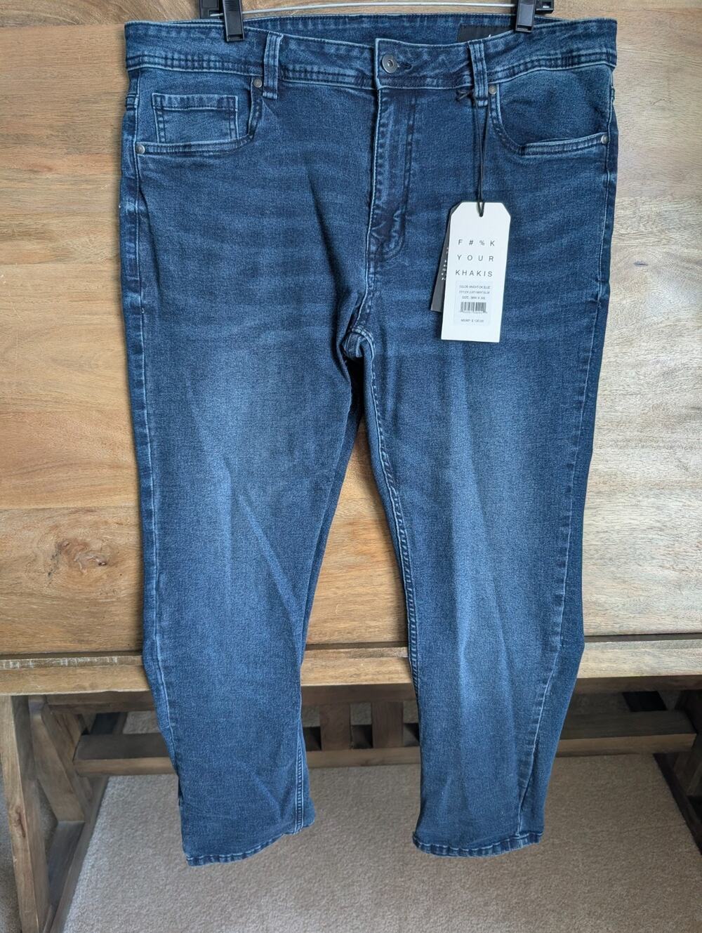 NWT TPJ The Perfect Jeans Mens 38x30 Knight Dark Blue Denim Slim Fit Stretch